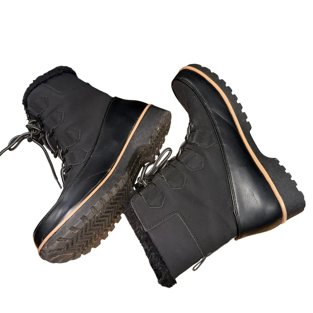 JBU by Jambu Maldive Weather Ready Women 9M Pre-Owned Winter Boot Black Faux Fur
